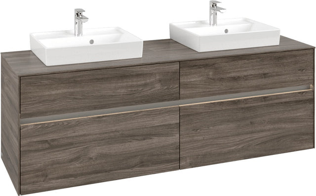 Villeroy & Boch Waschbeckenunterschrank Collaro C021 B0 1600 mm Stone Oak – 4 Auszüge, LED-Beleuchtung, SoftClosing