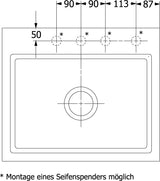 Villeroy & Boch Subway Style 60 S Flat Einbauspüle 600 x 510 mm Ebony CeramicPlus