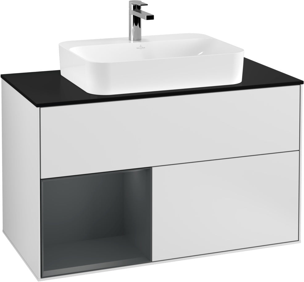 Villeroy & Boch Finion Waschtischunterschrank 1000 mm Glossy White Lacquer mit LED-Beleuchtung
