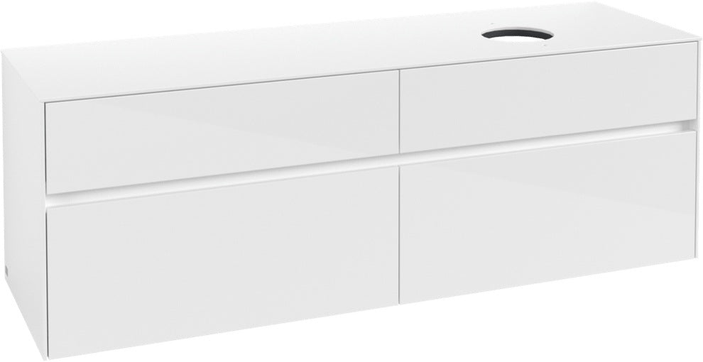 Villeroy & Boch Waschbeckenunterschrank Collaro C05100 1600 mm Glossy White mit 4 Auszügen
