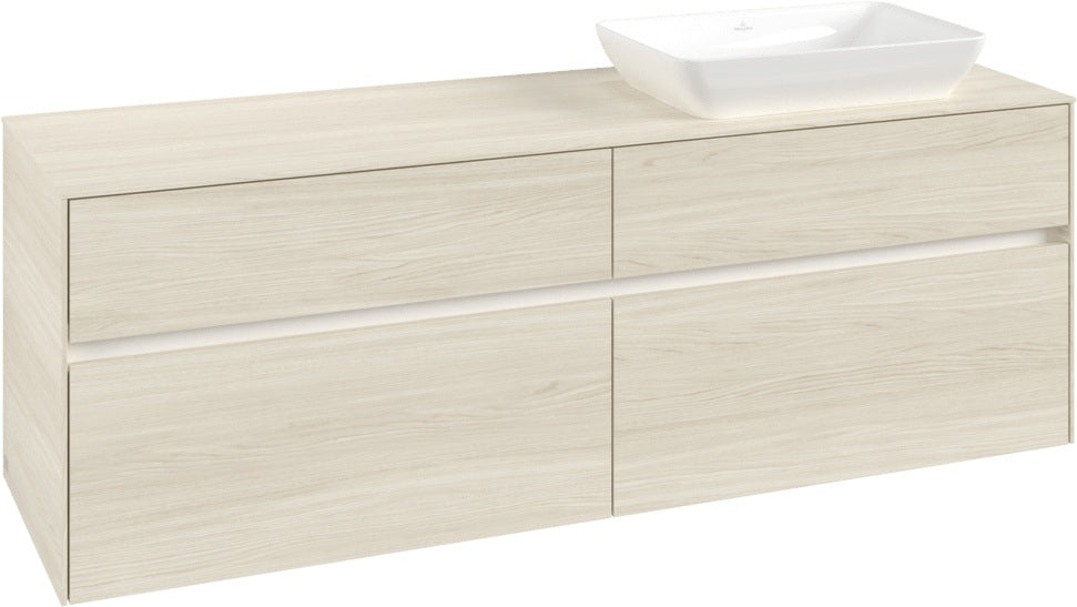 Villeroy & Boch Waschtischunterschrank Collaro C122 B0 1600 mm White Oak mit Beleuchtung