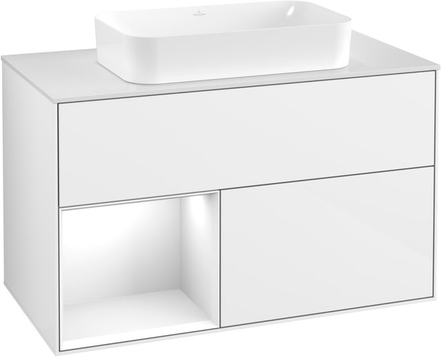 Villeroy & Boch Finion Waschtischunterschrank 1000 mm Glossy White Lacquer – mit LED-Beleuchtung & SoftClosing