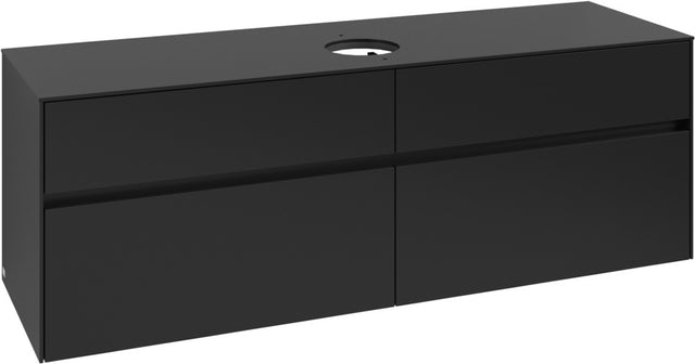 Villeroy & Boch Waschtischunterschrank Collaro C049 B0 1600 mm Volcano Black mit Beleuchtung und SoftClosing