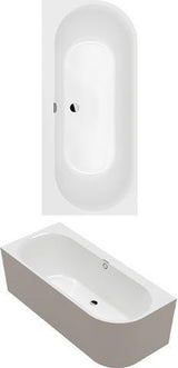 Villeroy & Boch Vorwand-Badewanne Oberon 2.1 1800x800 mm Weiß Alpin – Quaryl, Eck links, mit Schürze & Gestell