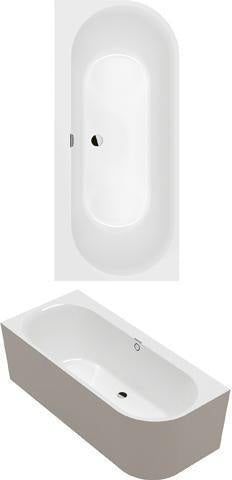Villeroy & Boch Vorwand-Badewanne Oberon 2.1 1800x800 mm Weiß Alpin – Quaryl, Eck links, mit Schürze & Gestell
