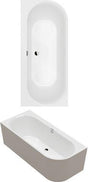 Villeroy & Boch Vorwand-Badewanne Oberon 2.1 1800x800 mm Weiß Alpin – Quaryl, Eck links, mit Schürze & Gestell