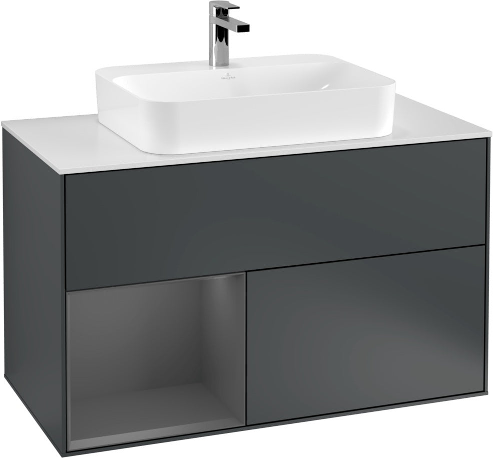 Villeroy & Boch Finion Waschtischunterschrank 1000 mm White Matt Lacquer mit LED-Beleuchtung