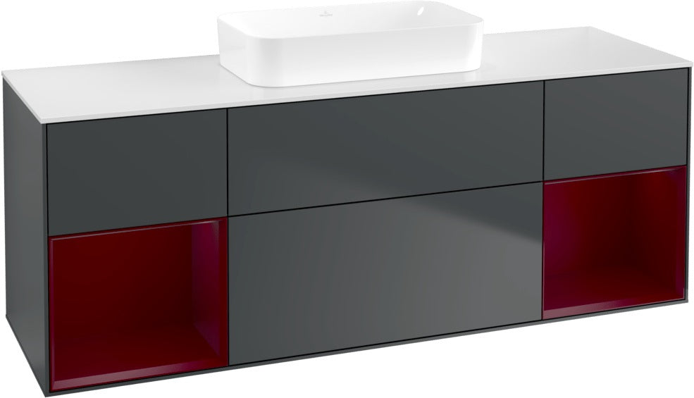 Villeroy & Boch Finion Waschtischunterschrank 1600 mm Glossy White Lacquer mit Beleuchtung