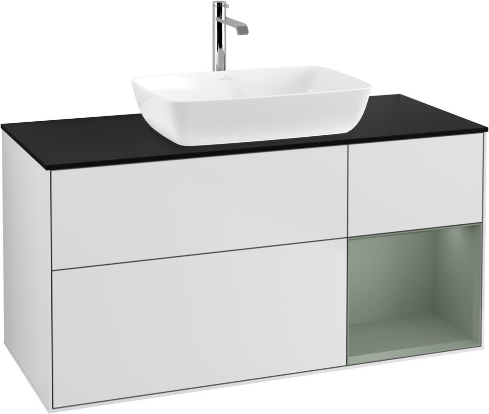 Villeroy & Boch Finion Waschbeckenunterschrank 1200 mm Glossy White Lacquer mit Beleuchtung
