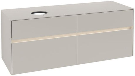 Villeroy & Boch Collaro Waschtischunterschrank 1400 mm mit LED-Beleuchtung und 4 Auszügen, White Wood