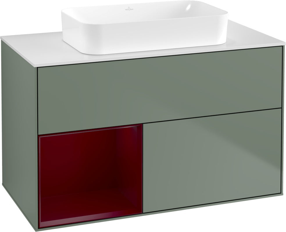 Villeroy & Boch Finion Waschtischunterschrank 1000 mm Glossy White Lacquer – mit LED-Beleuchtung & SoftClosing