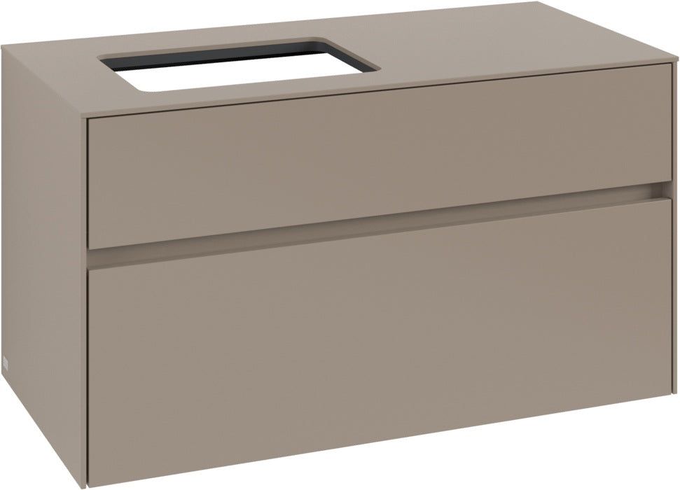 Villeroy & Boch Waschtischunterschrank Collaro C110 B0 1000 mm Taupe mit LED-Beleuchtung und SoftClosing