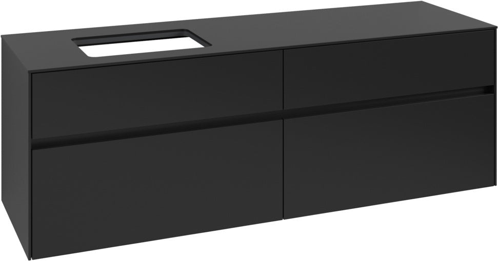 Villeroy & Boch Waschbeckenunterschrank Collaro C121 B0 1600 mm Volcano Black mit Beleuchtung