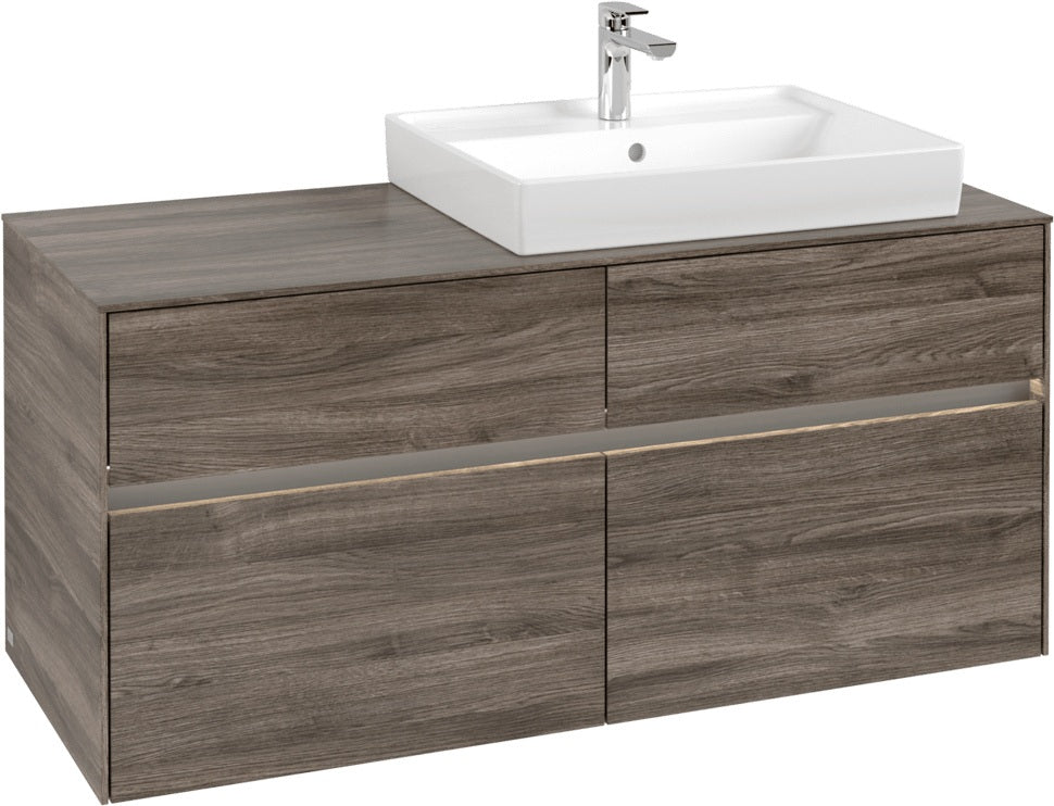 Villeroy & Boch Waschbeckenunterschrank Collaro C083 B0 1200 mm Stone Oak mit Beleuchtung und SoftClosing