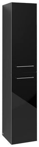 Villeroy & Boch Avento Hochschrank 350 mm Crystal Grey, 2 Türen, links, wandhängend