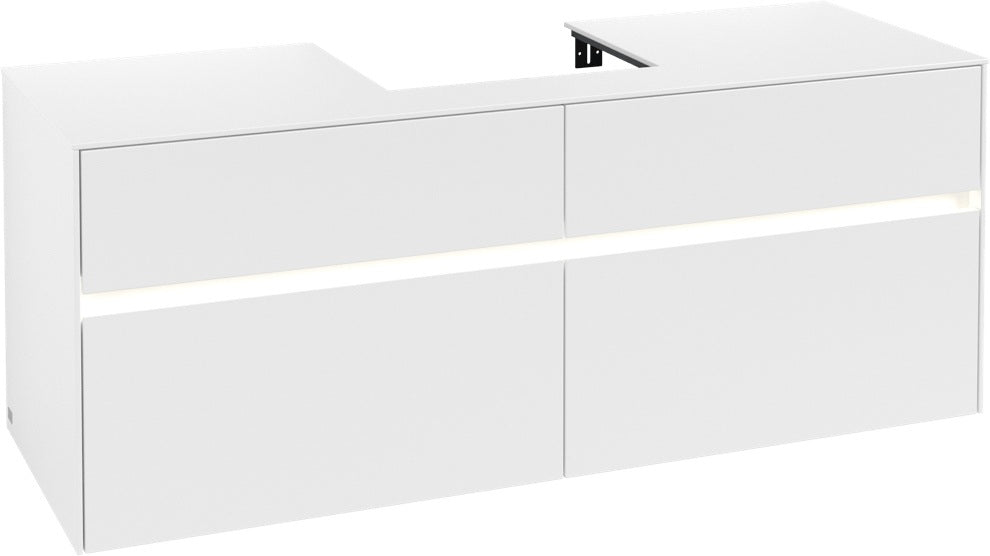 Villeroy & Boch Collaro Waschbeckenunterschrank C073 B0 1400 mm White Matt mit Beleuchtung