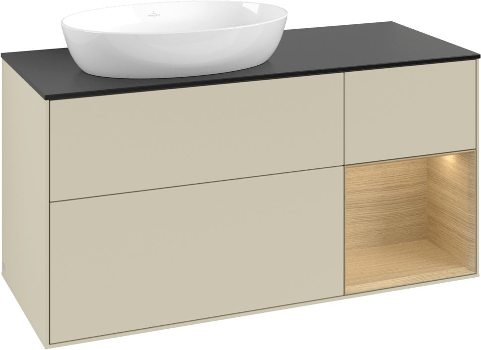 Villeroy & Boch Finion Waschtischunterschrank 1200 mm Glossy White Lacquer mit LED-Beleuchtung