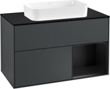 Villeroy & Boch Waschtischunterschrank Finion F252G 1000 mm Glossy White Lacquer mit LED-Beleuchtung