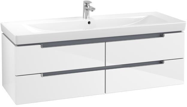 Villeroy & Boch SUBWAY 2.0 Waschtischunterschrank 1287 mm Glossy White mit 4 Auszügen