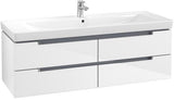 Villeroy & Boch SUBWAY 2.0 Waschtischunterschrank 1287 mm Glossy White mit 4 Auszügen