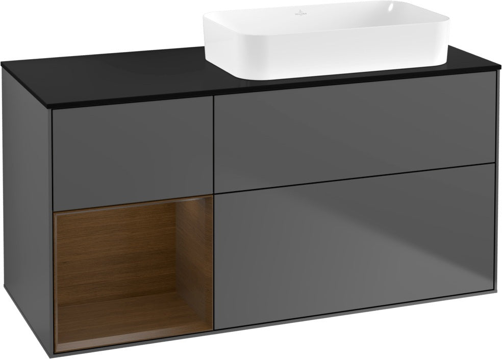 Villeroy & Boch Finion Waschtischunterschrank 120 cm Glossy White Lacquer mit Beleuchtung