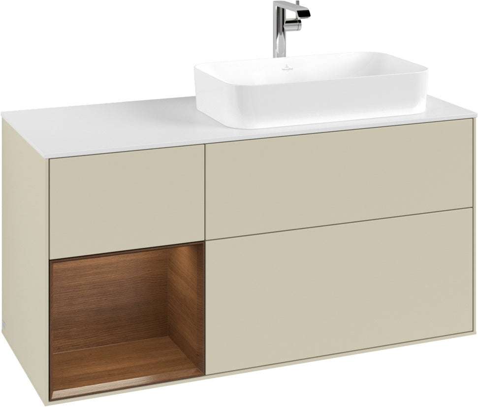 Villeroy & Boch Finion Waschbeckenunterschrank 1200 mm Glossy White Lacquer mit LED-Beleuchtung