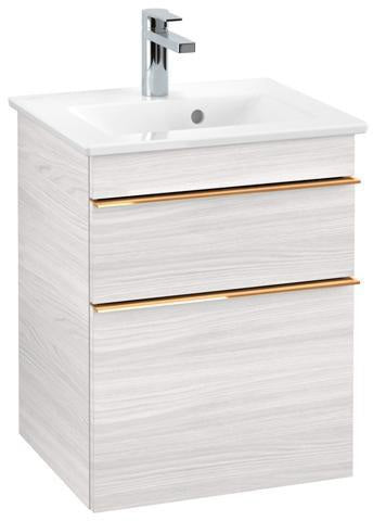 Villeroy & Boch Waschtischunterschrank VENTICELLO 466 mm Eiche Santana Oak mit 2 Auszügen und Griffleiste in Chrom