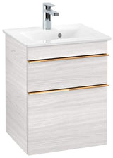 Villeroy & Boch Waschtischunterschrank VENTICELLO 466 mm Eiche Santana Oak mit 2 Auszügen und Griffleiste in Chrom
