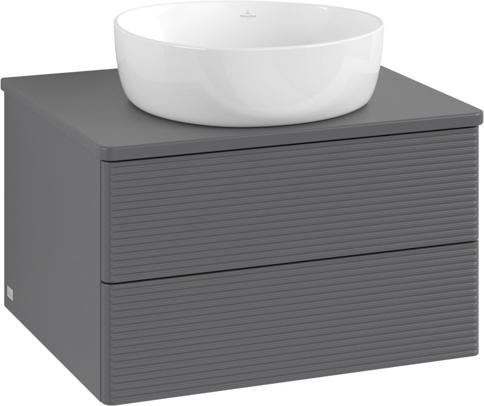 Villeroy & Boch Waschtischunterschrank Antao 600 mm Anthrazit Matt mit LED-Auszugsbeleuchtung