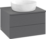 Villeroy & Boch Waschtischunterschrank Antao 600 mm Anthrazit Matt mit LED-Auszugsbeleuchtung
