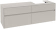Villeroy & Boch Collaro Waschtischunterschrank 1600 mm Soft Grey, 4 Auszüge, Becken rechts