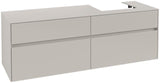 Villeroy & Boch Collaro Waschtischunterschrank 1600 mm Soft Grey, 4 Auszüge, Becken rechts