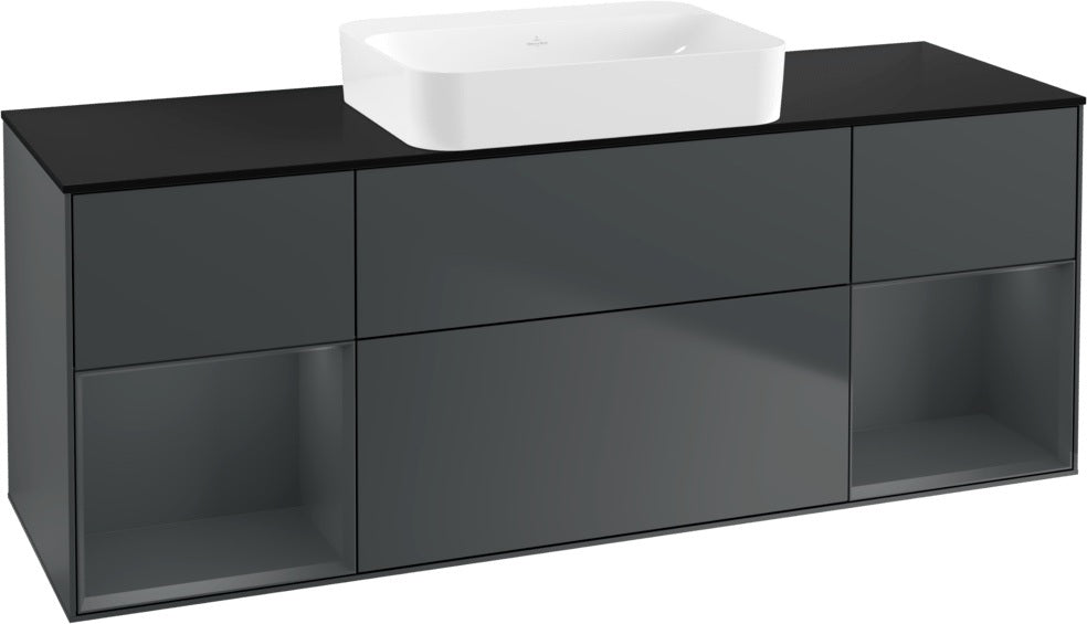Villeroy & Boch Finion Waschbeckenunterschrank 1600 mm Glossy White Lacquer mit Beleuchtung