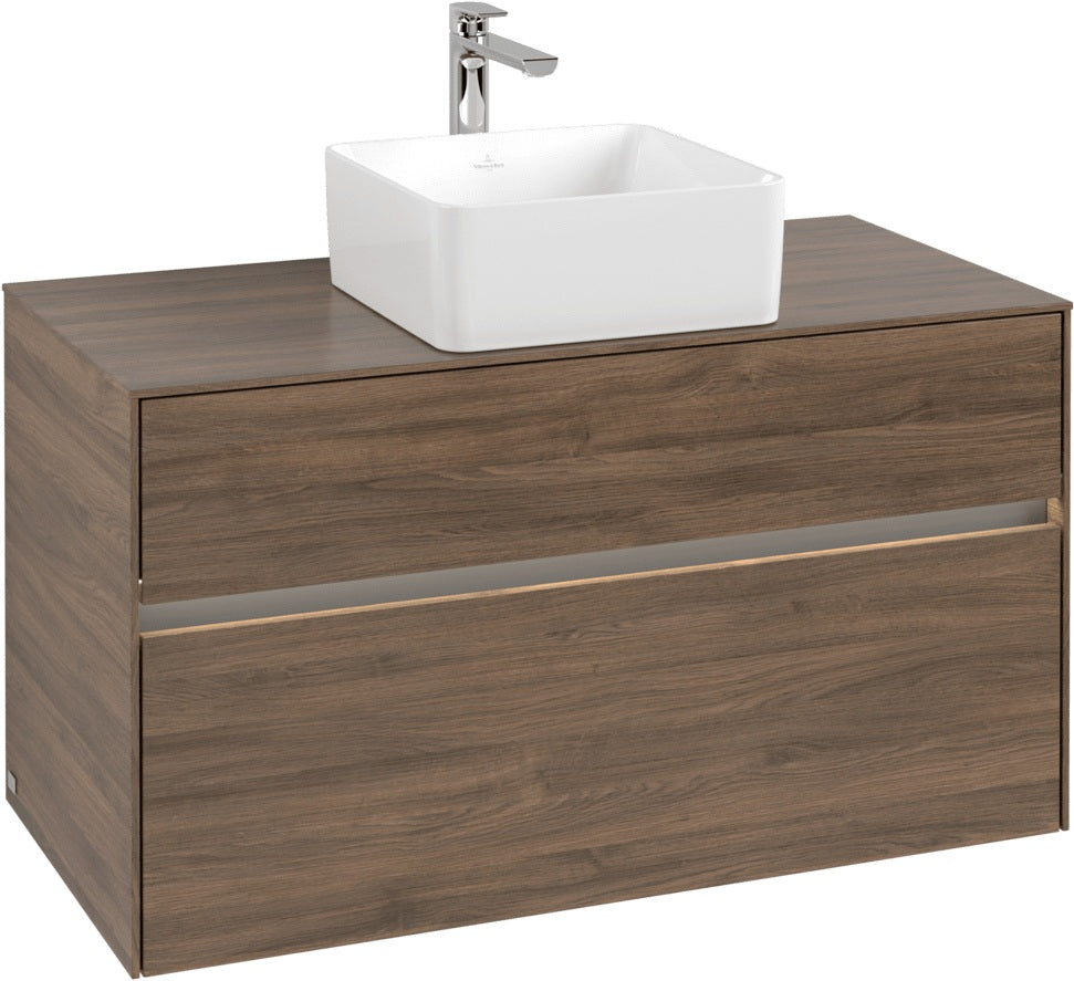 Villeroy & Boch Waschtischunterschrank Collaro C038 B0 1000 mm Arizona Oak mit Beleuchtung und SoftClosing