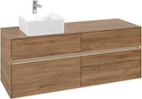 Villeroy & Boch Collaro Waschtischunterschrank 1400 mm mit LED-Beleuchtung und 4 Auszügen, White Wood