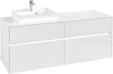 Villeroy & Boch Waschtischunterschrank Collaro C074 B0 1400 mm Glossy White mit Beleuchtung