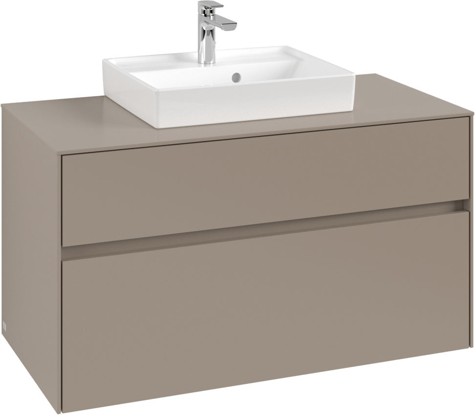 Villeroy & Boch Waschtischunterschrank Collaro C016 B0 1000 mm Taupe mit LED-Beleuchtung
