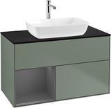 Villeroy & Boch Finion Waschbeckenunterschrank Glossy White mit Beleuchtung, 1000 mm