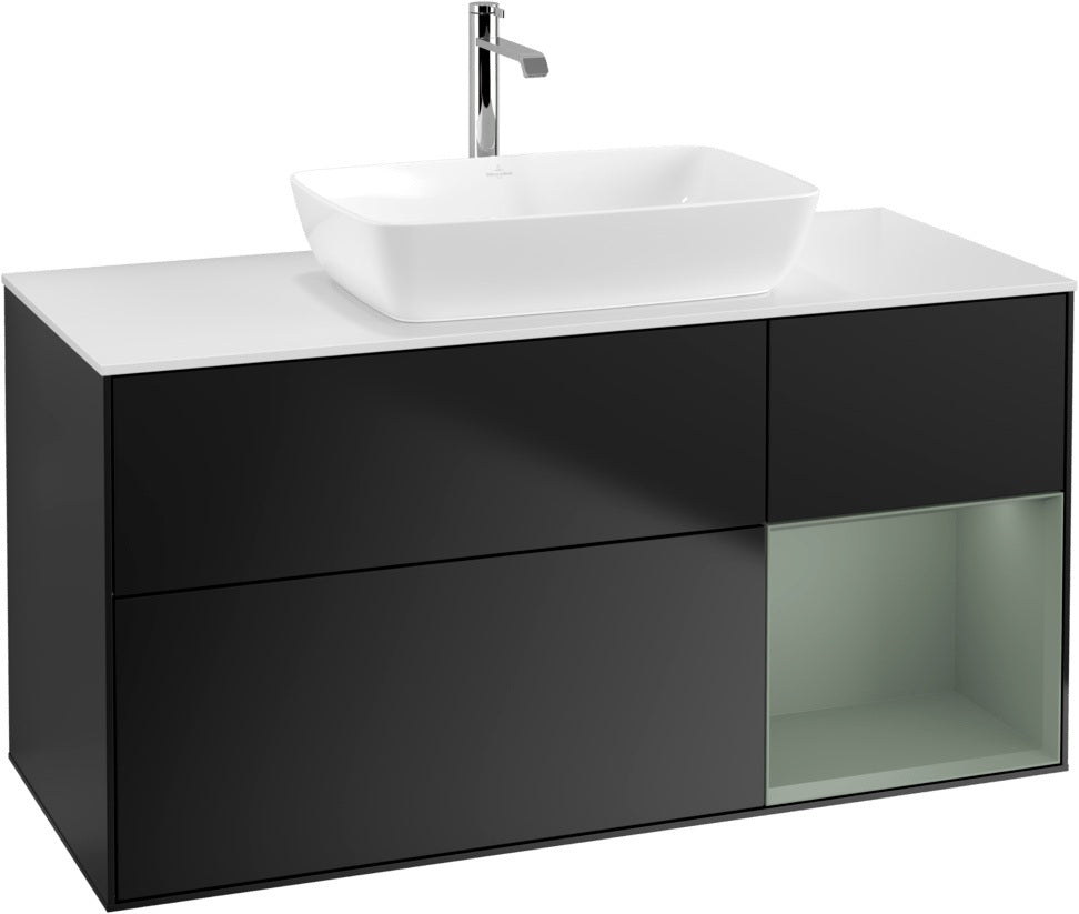 Villeroy & Boch Waschtischunterschrank Finion G831G 1200 mm Glossy White Lacquer mit Beleuchtung
