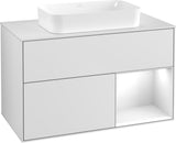 Villeroy & Boch Finion Waschtischunterschrank 1000 mm Glossy White Lacquer mit LED-Beleuchtung