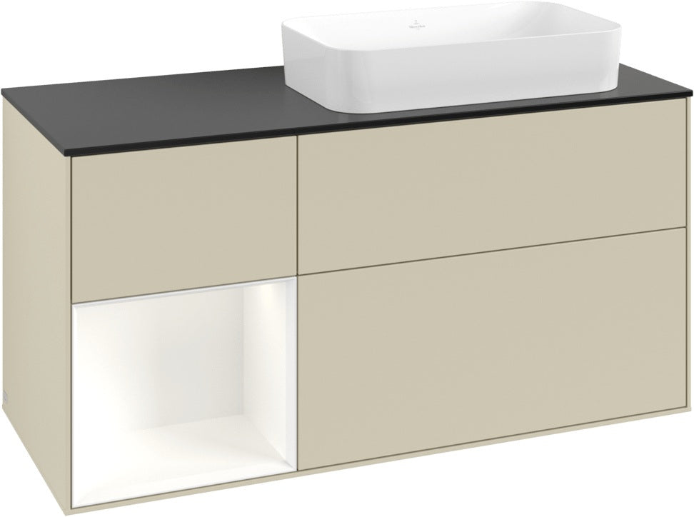 Villeroy & Boch Waschtischunterschrank Finion G682G 1200 mm Glossy White mit Beleuchtung