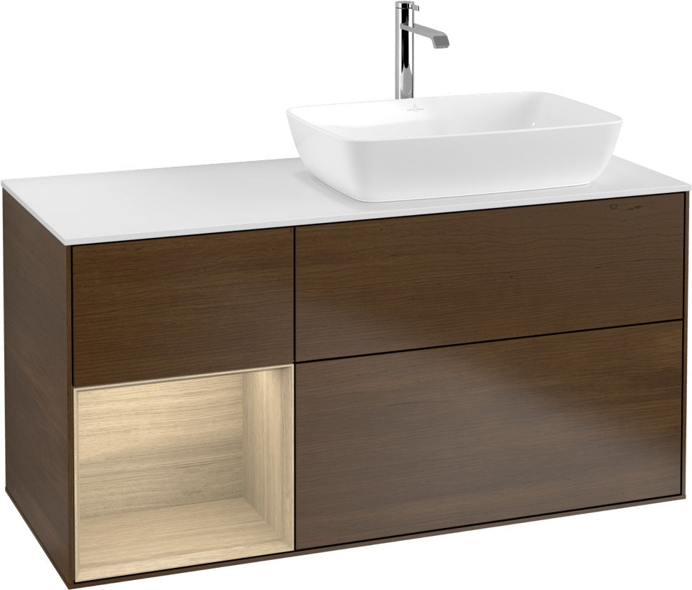 Villeroy & Boch Finion Waschbeckenunterschrank 1200 mm Glossy White Lacquer mit Beleuchtung