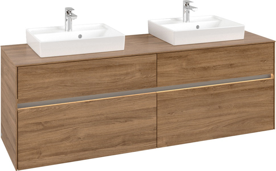 Villeroy & Boch Waschtischunterschrank Collaro C021 B0 1600 mm Kansas Oak mit LED-Beleuchtung