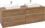 Villeroy & Boch Waschtischunterschrank Collaro C021 B0 1600 mm Kansas Oak mit LED-Beleuchtung