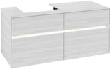 Villeroy & Boch Collaro Waschtischunterschrank 1200 mm mit LED-Beleuchtung und 4 Auszügen – White Wood