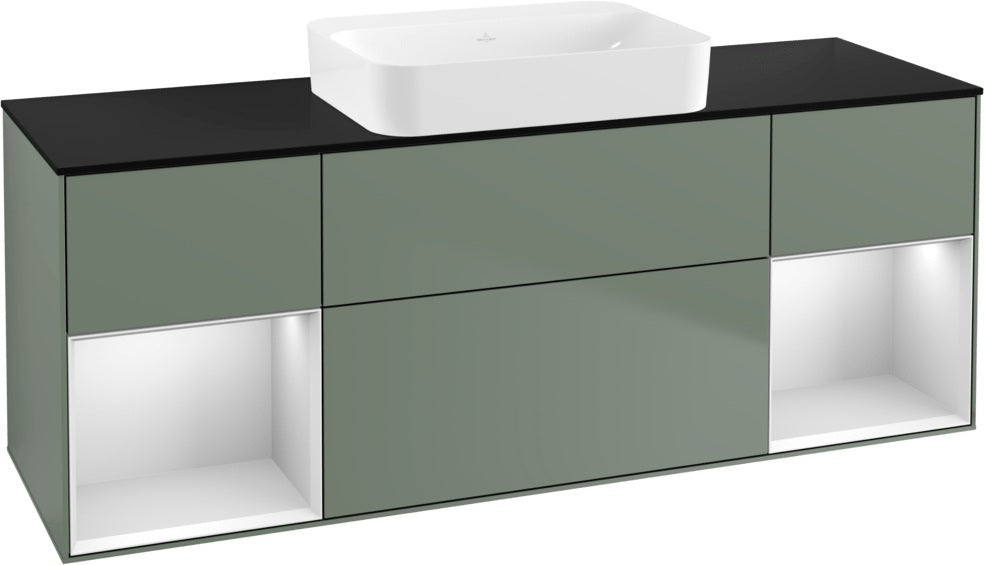 Villeroy & Boch Finion Waschbeckenunterschrank 1600 mm Glossy White Lacquer mit Beleuchtung