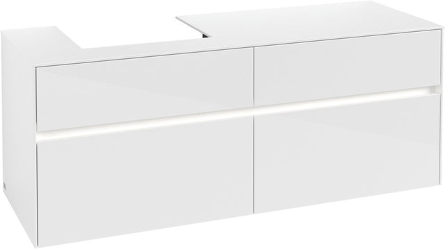 Villeroy & Boch Waschtischunterschrank Collaro C074 B0 1400 mm Glossy White mit Beleuchtung