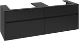 Villeroy & Boch Waschbeckenunterschrank Collaro C024 B0 1600 mm Volcano Black mit Beleuchtung und SoftClosing