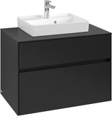 Villeroy & Boch Waschbeckenunterschrank Collaro C069 B0 800x548x500mm Eckig Volcano Black
