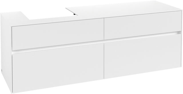 Villeroy & Boch Waschbeckenunterschrank Collaro C078 White Matt 1600 mm mit 4 Auszügen und Becken links